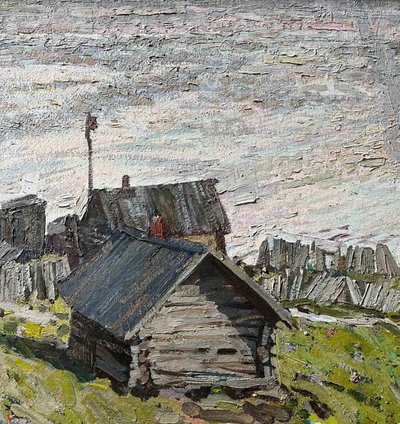 HSP-Gemälde „Landschaft bei Moskau“ Russische Schule Pietr Syssoiev (1929 – 2001)
