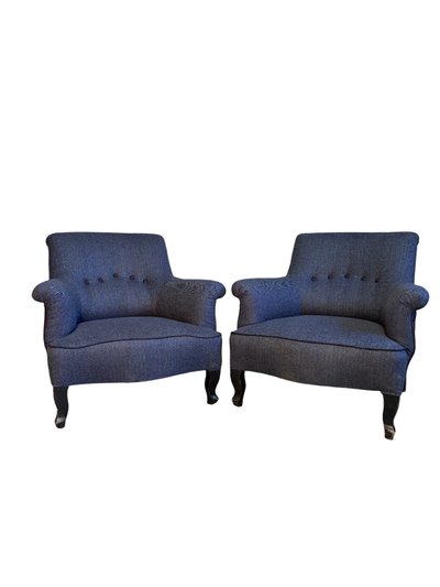 Pair of Wool Armchairs