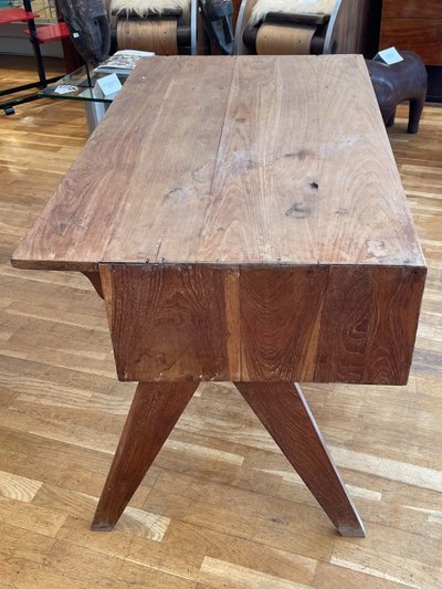 Scrivania in teak e impiallacciatura di teak