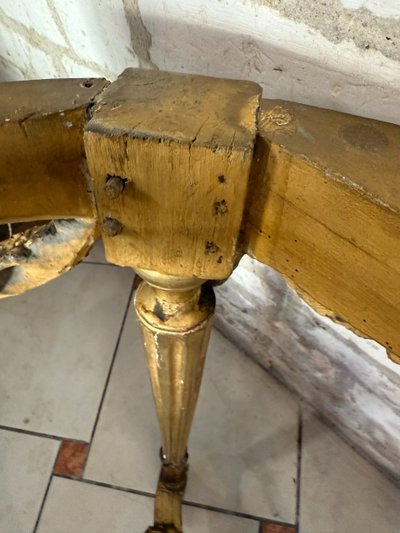 CONSOLE EN BOIS DORE LOUIS XVI - 18ème