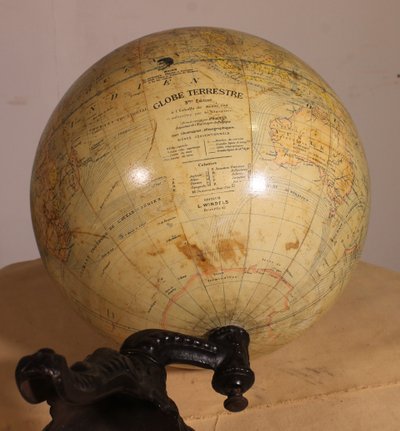 Terrestrial Globe By L. Windels - Brussels Circa 1910