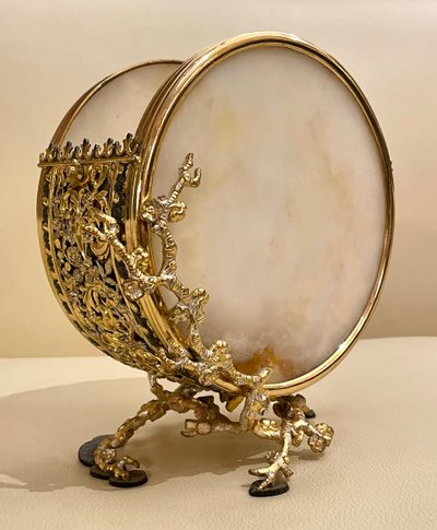 Vide-poche en agate et bronze doré, fin XIXe siècle 