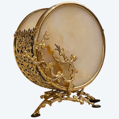 Vide-poche en agate et bronze doré, fin XIXe siècle 