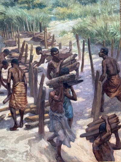 Norman H Hardy (1864-1914) - Congo, raccolta di legna da ardere, circa 1907
