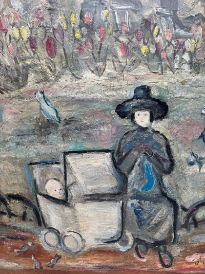 Evelyne Dufau (? - 1937) - La Nurse Dans Le Parc, Circa 1920