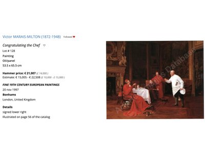 Les favoris du cardinal, peinture à l'huile sur panneau de Victor MARAIS-MILTON
