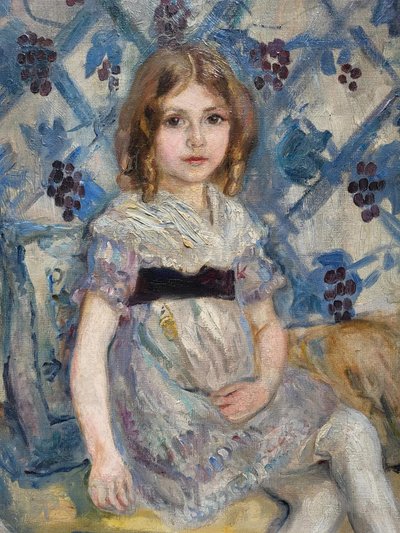 Sitzendes junges Mädchen – Öl auf Leinwand von Tancrède Synave (1870–1936)