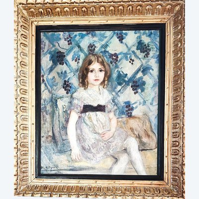 Sitzendes junges Mädchen – Öl auf Leinwand von Tancrède Synave (1870–1936)