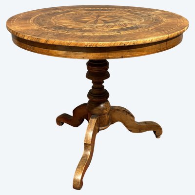 Table ancienne marquetée de Sorrente, 19ème siècle