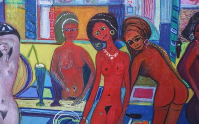 Pierre LACHKAR, „Frauen: Wünsche“, Öl auf Leinwand, 80 x 100 cm