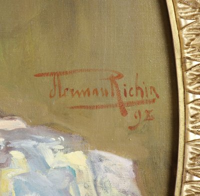 Herman Richir „Porträt von Mme Simonis“ Ölgemälde auf Leinwand