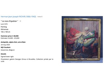 Herman Richir „Porträt von Mme Simonis“ Ölgemälde auf Leinwand