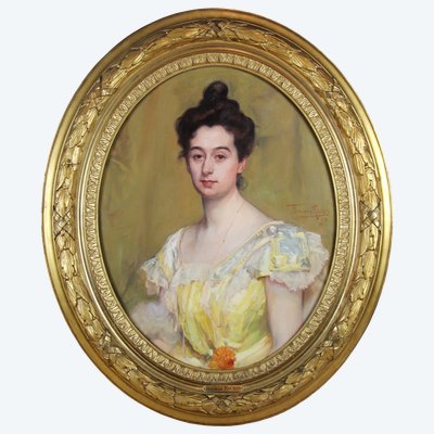 Herman Richir „Porträt von Mme Simonis“ Ölgemälde auf Leinwand
