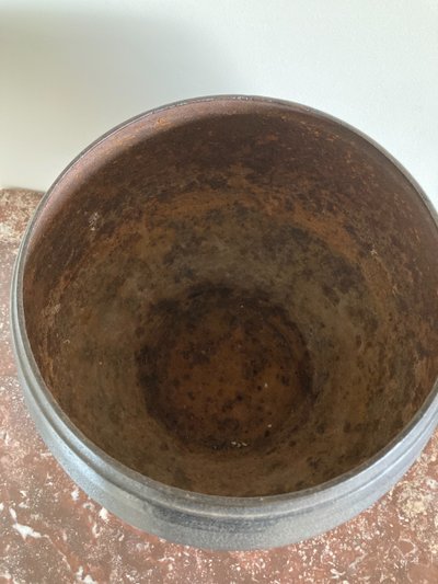Cast iron and lacquer planter from Japan, Meiji period