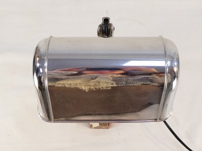 Lampada da scrivania ART DECO in metallo cromato con base in marmo, stile PIROUETTE