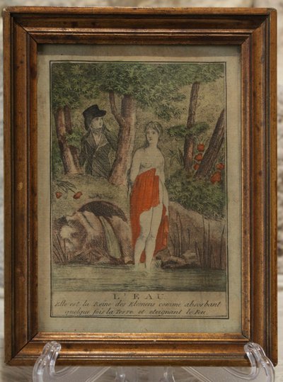 Two Watercolour Engravings 'Water and Fire', Empire Period, Circa 1800