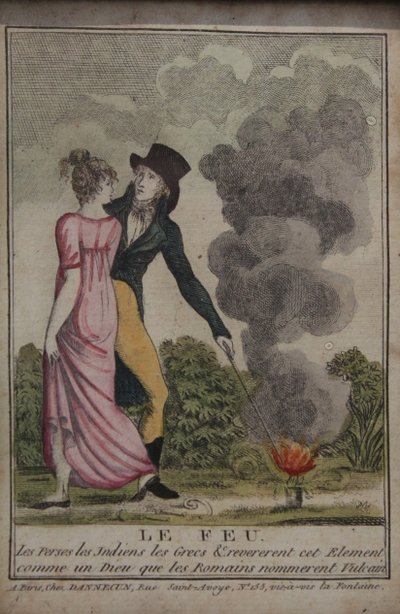 Two Watercolour Engravings 'Water and Fire', Empire Period, Circa 1800