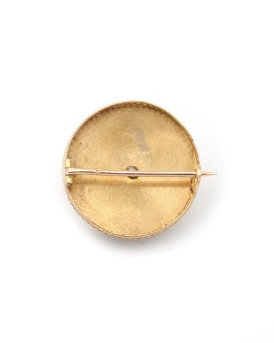 Spilla a forma di trifoglio di Napoleone III in oro 18k e diamanti, argento, portafortuna, rotonda, gioiello antico 