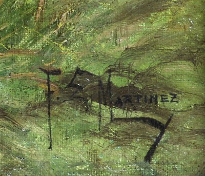 Jagdhunde Pointer Französisch Ölgemälde auf Leinwand 19. von F.E. Martinez
