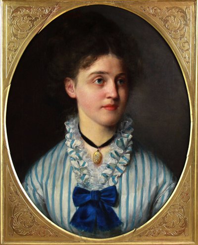 Peinture à l'huile sur toile « Portrait d'une jeune femme » par Henry Schlesinger