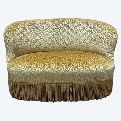 Canapé - Banquette Napoléon III velours jaune 