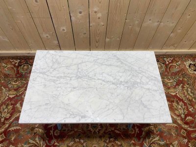 Marble and cast iron bistro table