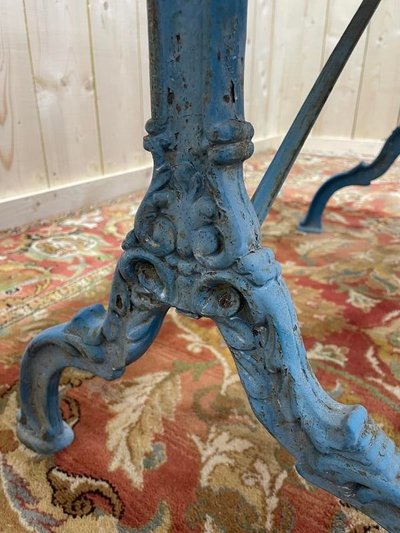 Marble and cast iron bistro table