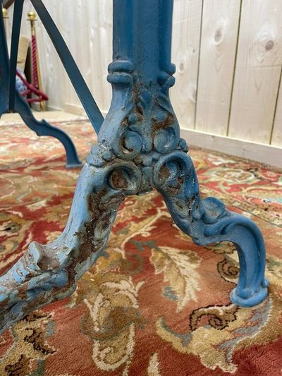 Marble and cast iron bistro table
