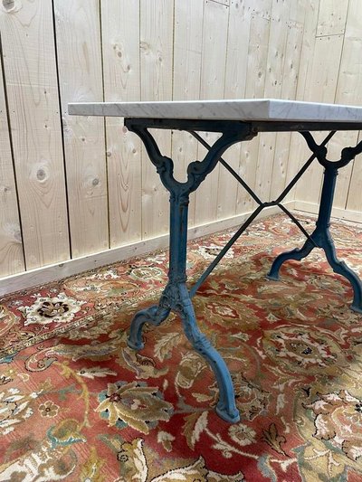 Marble and cast iron bistro table