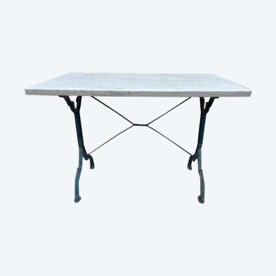 Marble and cast iron bistro table