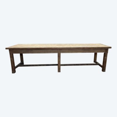 Table de ferme ou de travail en chêne massif aerogommée.