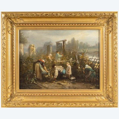 Alexis Joseph Mazerolle (1826-1889) Die Weinlese, Öl auf Leinwand, circa 1850-1860