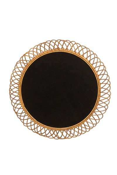 Pair of round rattan mirrors with interlacing. 1980s. LS6358B551M