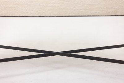 Pair of white benches, in lacquered and gold metal. 2000s. LS6364756M