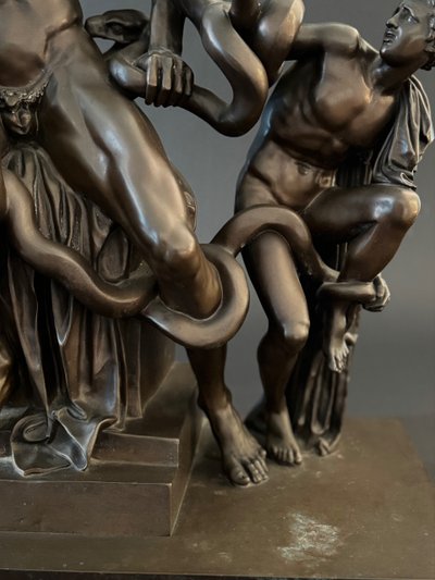 The Laocoon, large bronze group signed Barbedienne, 19th century.