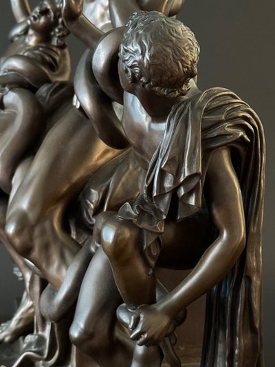 The Laocoon, large bronze group signed Barbedienne, 19th century.