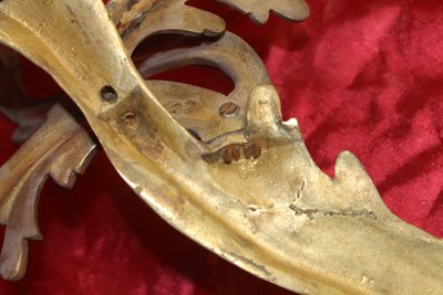 Pair of bronze sconces with 3 light arms in the Louis XV style, 19th century h: 45 cm