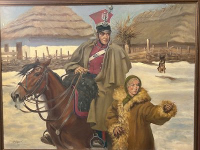 Russian school 20th century Large oil on canvas Signed M. Gaozot Dated 79