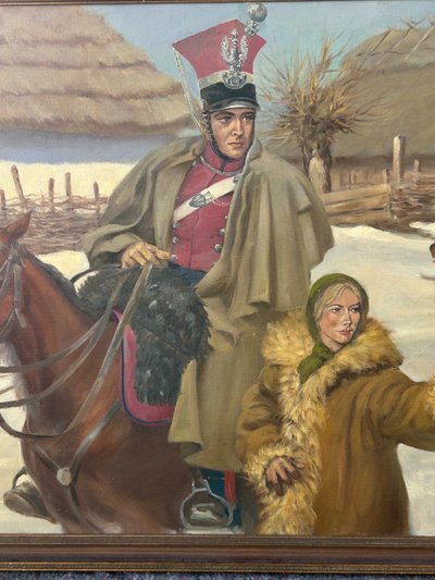 Russian school 20th century Large oil on canvas Signed M. Gaozot Dated 79