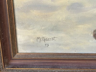 Russian school 20th century Large oil on canvas Signed M. Gaozot Dated 79