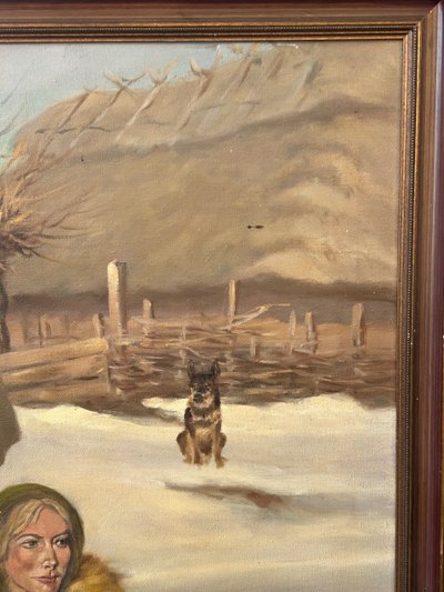 Russian school 20th century Large oil on canvas Signed M. Gaozot Dated 79