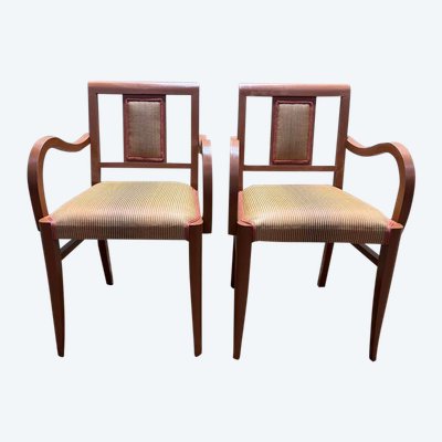 Pair of Terracota striped fabric bridge