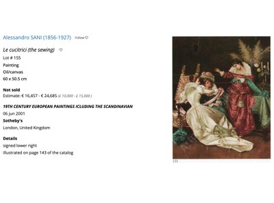 Une agréable sérénade Peinture à l'huile italienne sur toile par Alessandro Sani XIXe siècle vers 1890