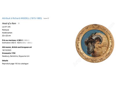 Peinture à l'huile sur toile du XIXe siècle, scène de chasse avec chiens et cerfs