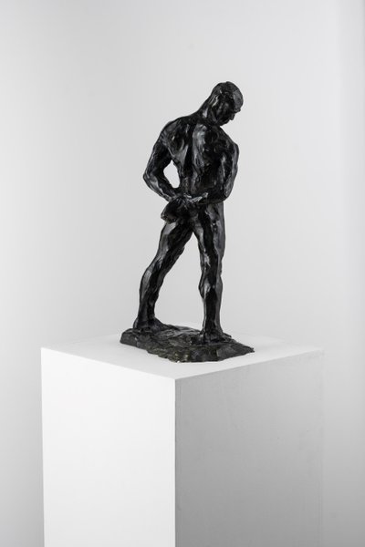 Scultura in bronzo raffigurante un nudo maschile