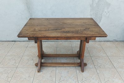 Set of table and 4 mountain chairs in solid oak
