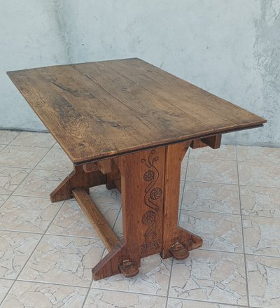 Set of table and 4 mountain chairs in solid oak