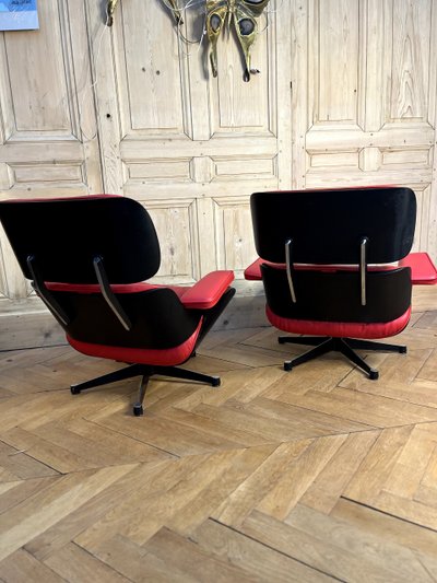 Charles & Ray EAMES two Lounge Chairs and an Ottoman Vitra Edition
