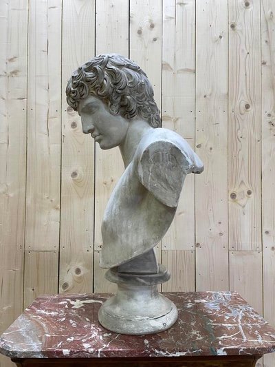 Bust of Antinous dit antinoüs dicouen in plaster model of the Louvre