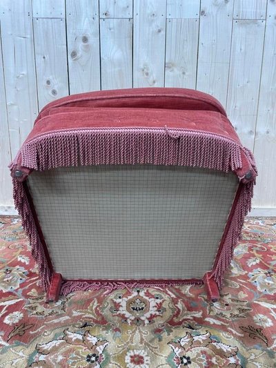 Sedia in stile copud in velluto rosa imbottito